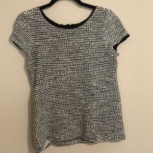 Loft Black and White Woven Blouse